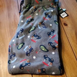 Gray Fleece Pajama Pants with Fun Print